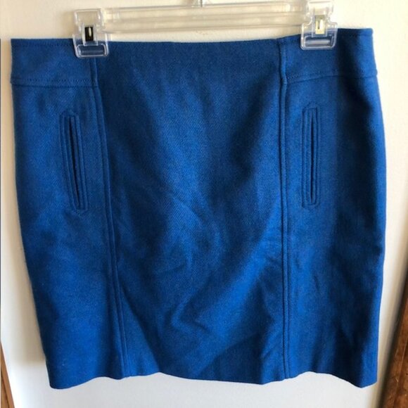 TALBOTS Wool Blend Blue A Line Skirt 10P - Picture 1 of 14